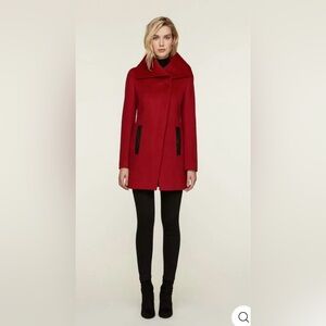 Soia & Kyo - Jenna Slim-Fit Wool Coat in Crimson Size Medium